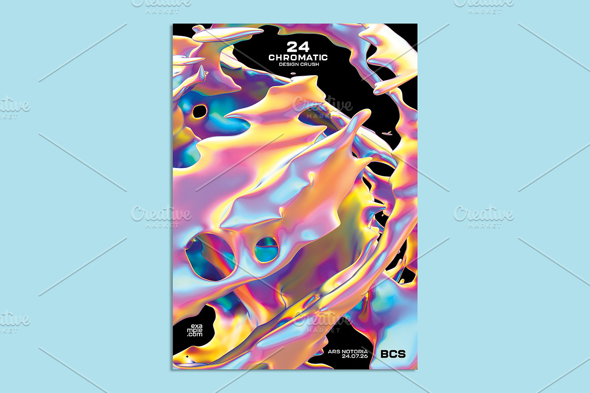 Abstract 3D Fluid Iridescent Posters, a Flyer Template by Black Cat Studio (Photo 3 of 3)