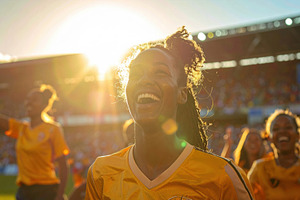 Female Soccer Player Celebrating on Field, a Sports & Recreation Photo by Davizro's Market