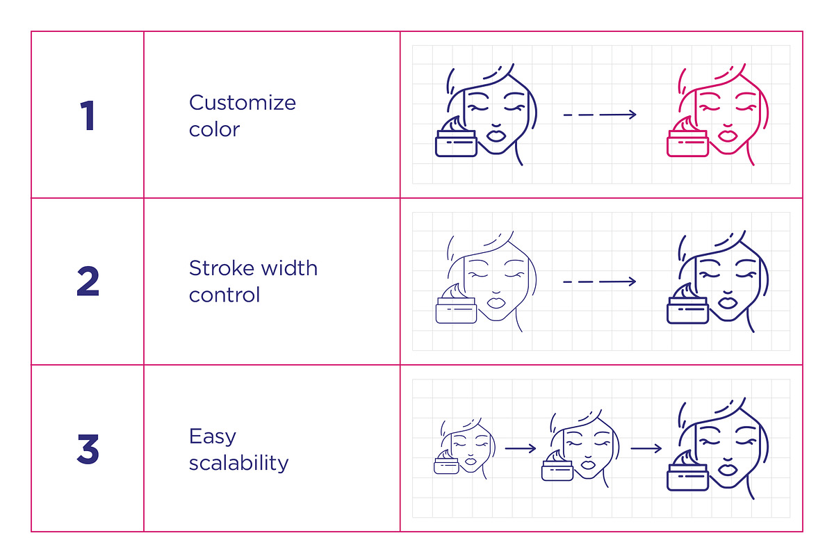 Beauty and Cosmetics Line Icon Set, an Outline Icon by iStar Design (Photo 8 of 8)