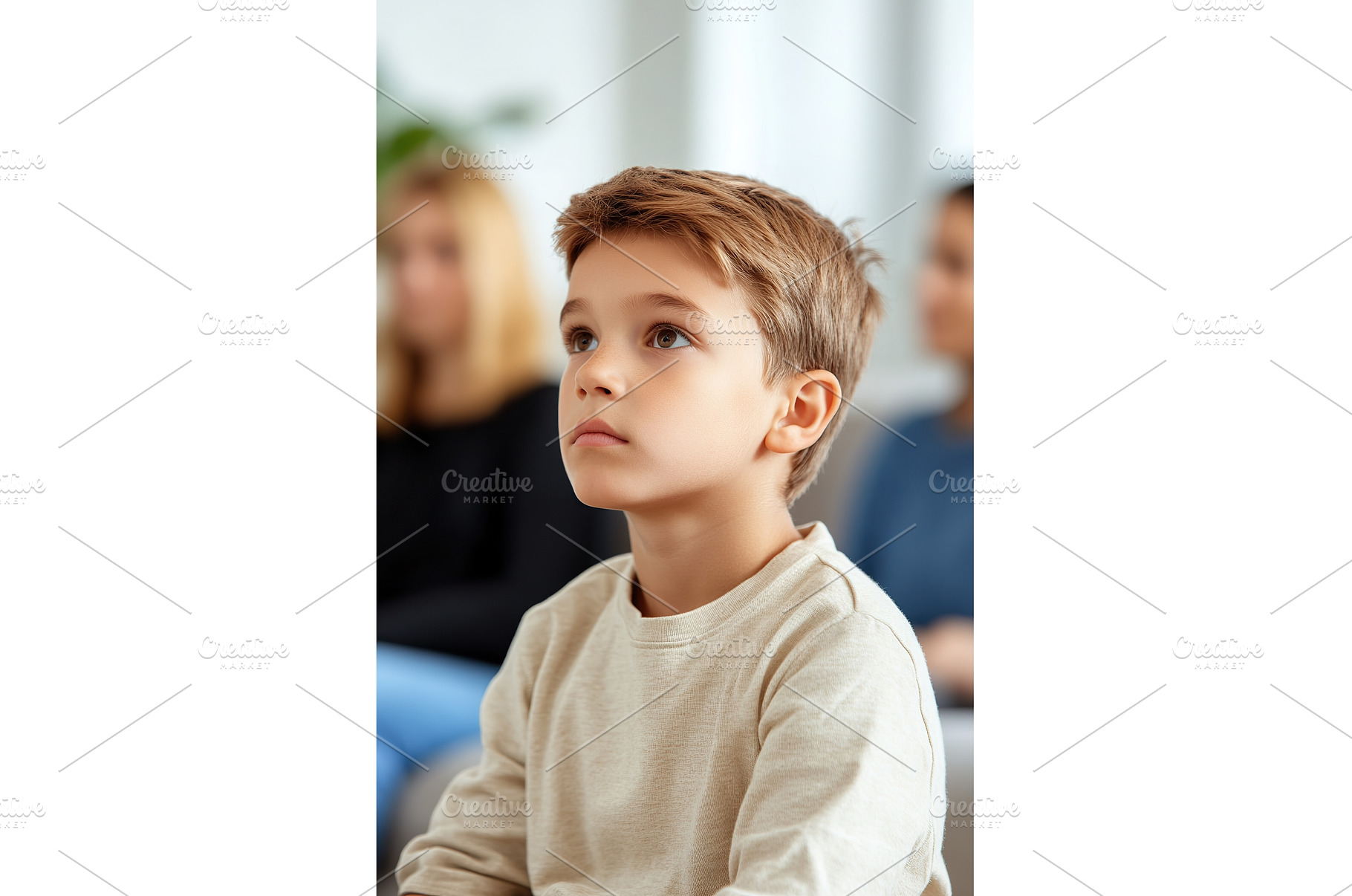 Child Looking Upward with Focus, a School & Education Photo by Lermont51
