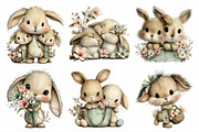 Watercolor Pink Bunnies Easter Clipa, an Illustration by Daily.Designs (Thumbnail 5 of 8)