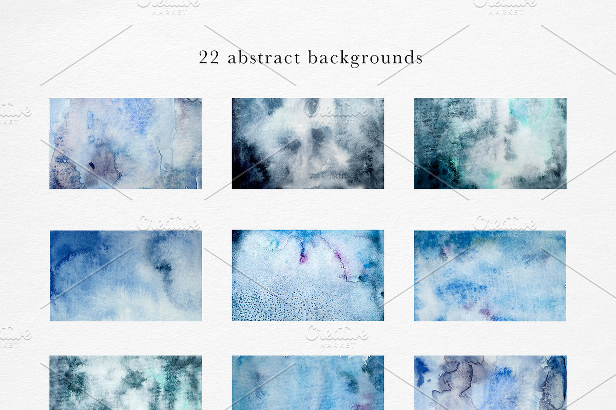Blue Abstract Watercolor Backgrounds, a Texture Graphic by Navenzeles (Photo 5 of 10)