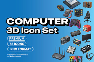 Computer 3D Icons set PREMIUM, an Icon by Iwanistic