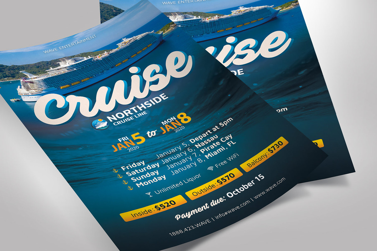 Cruise Flyer Photoshop Template, a Flyer Template by Godserv Designs (Photo 1 of 7)