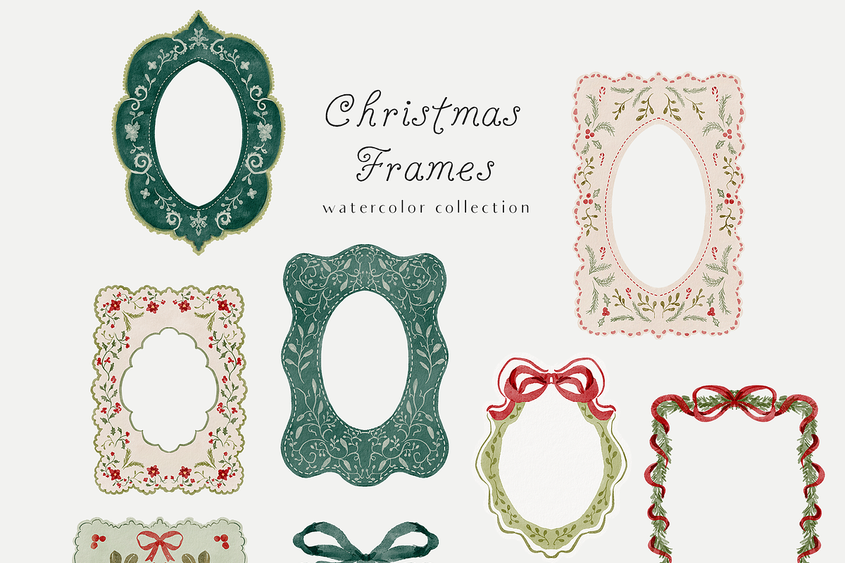 Christmas holiday frames backgrounds, a Background Graphic by Grace Noboa Illustrations (Photo 5 of 13)