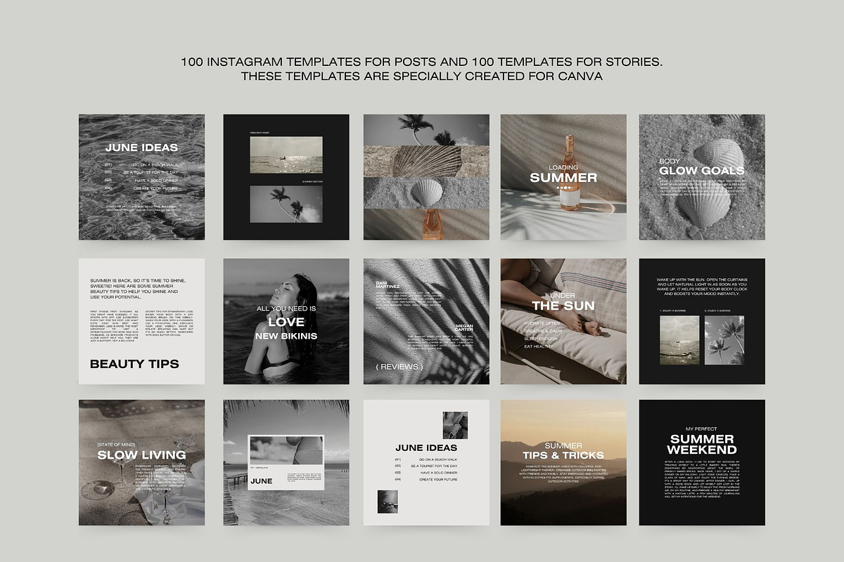 Aesthetic Instagram Templates Summer preview 5