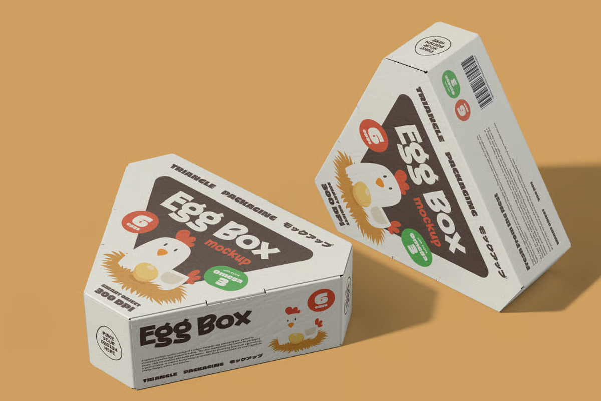 Triangular Egg Box Packaging, a Packaging Mockup by graphicsauce (Photo 4 of 4)