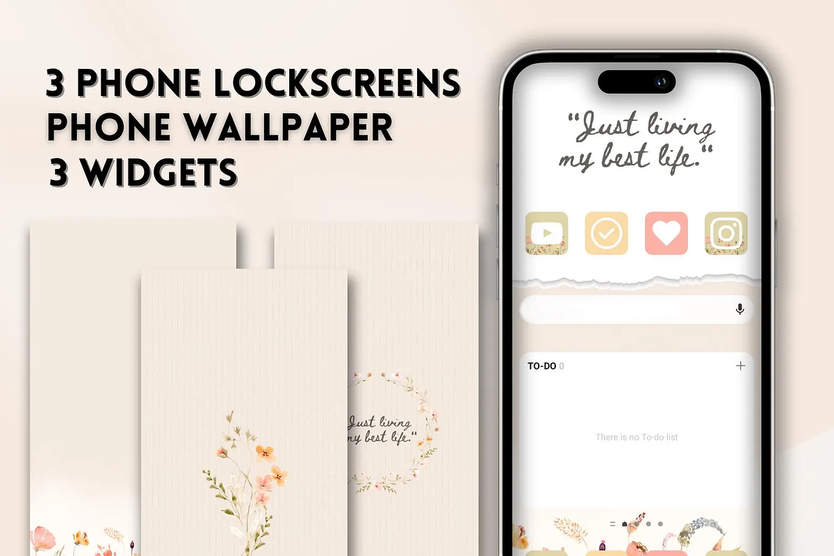 Flower iOS Wallpaper Icons Theme, a Background Graphic by BeeRubby (Photo 6 of 8)