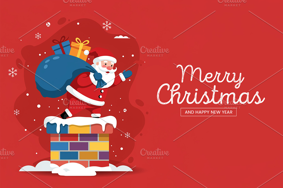 Template Merry Christmas & New Year, a Social Media Template by Qaseem Zaidi Graphics