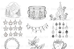 Christmas Decor Clipart, Ornaments