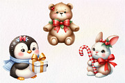 Cute Animals Christmas Clipart, an Illustration by Dream Creation (Thumbnail 7 of 7)