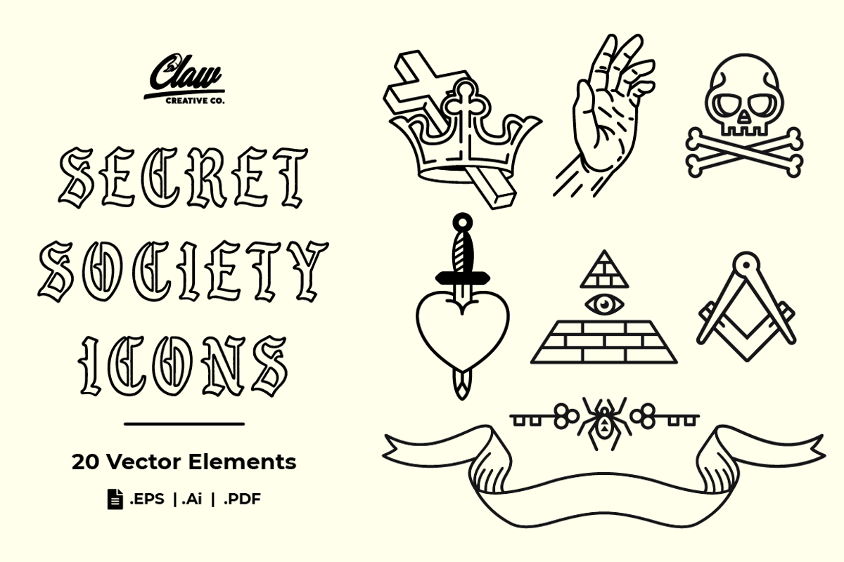 Secret Society Vector Elements, an Illustration by Claw Creative Co. (Photo 1 of 4)