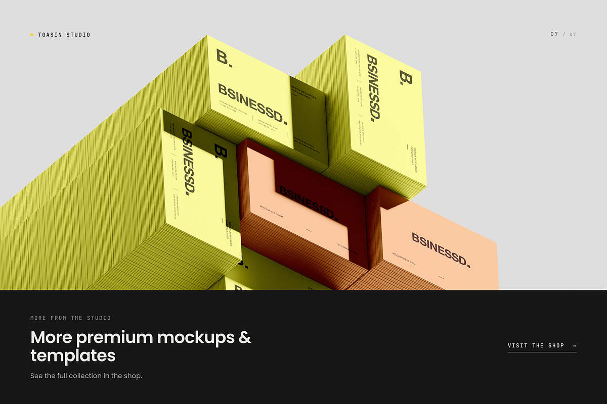 Stacked Business Card Mockup, an Advertising Mockup by Toasin Studio (Photo 7 of 7)