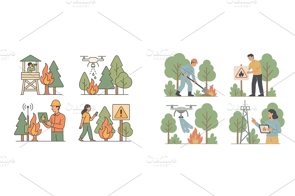 Fire prevention efforts in an, an Illustration by ZinetroN