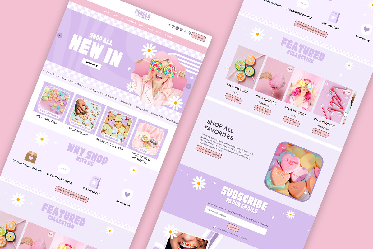Purple Retro Shopify Theme Bundle, a Shopify Template by Template Twist Shop (Photo 9 of 9)