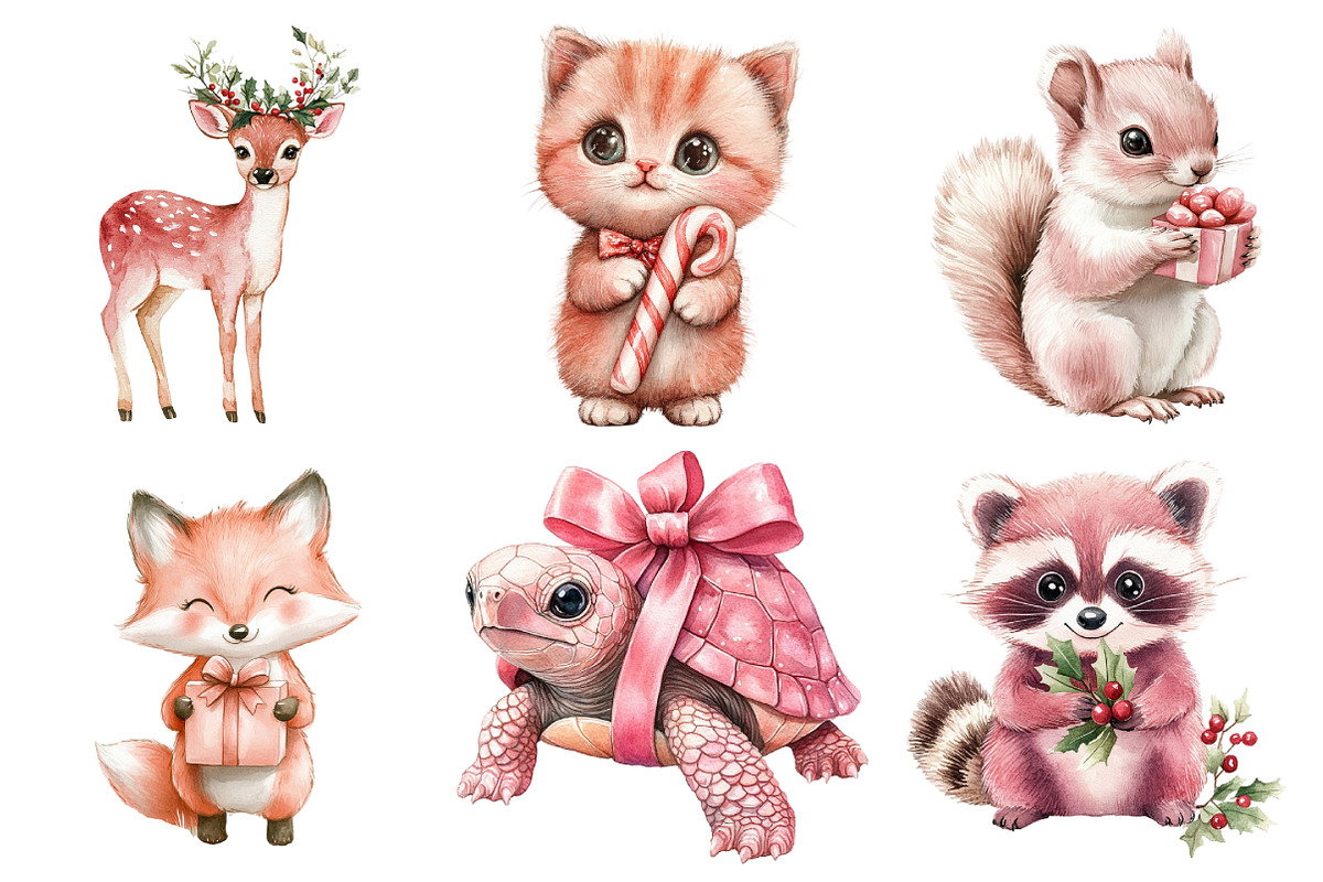 Little Pink Animal Christmas Book, an Illustration by Daily.Designs (Photo 2 of 5)