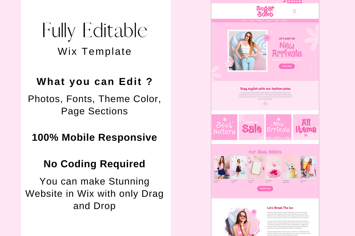 Pink Wix Website Template, a Wix Template by AdvertFox (Photo 5 of 9)