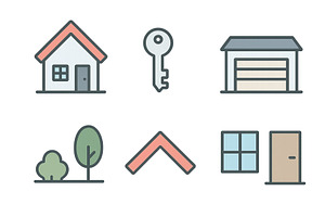 Collection of home-related icons, an Object Illustration by ZinetroN