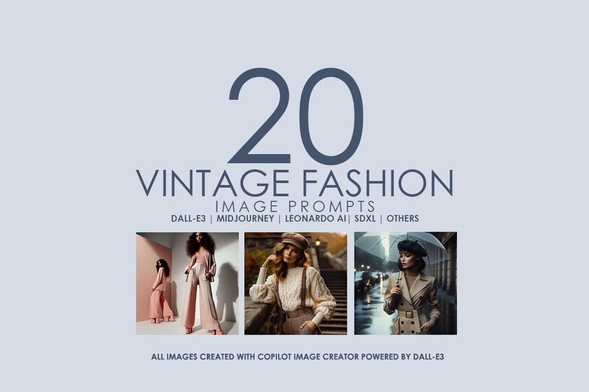 Vintage Fashion Image Prompts, a Person Illustration by Digital Art Creations (Photo 1 of 3)