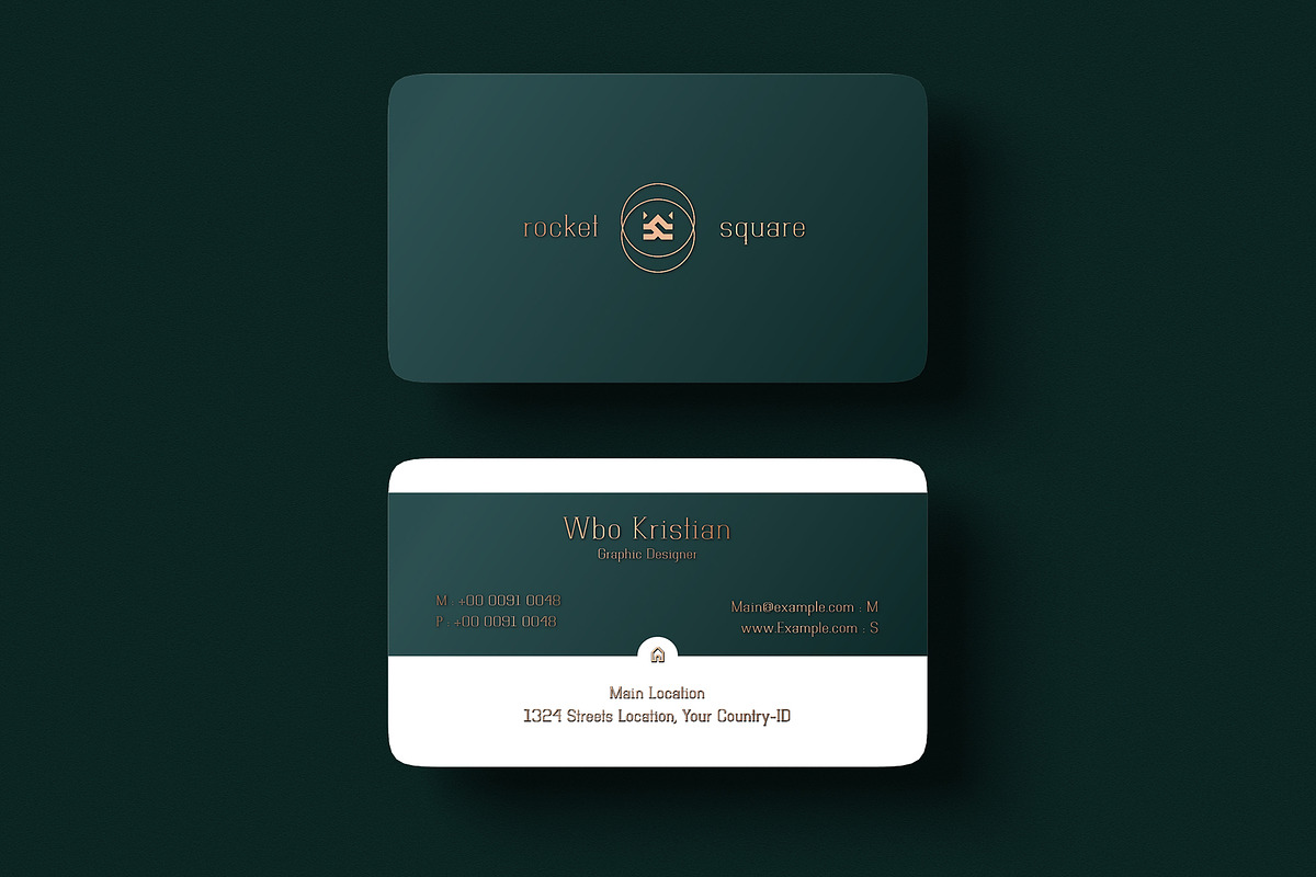 Unique Green Business Card Template, a Business Card Template by Ctrl space studio (Photo 4 of 6)
