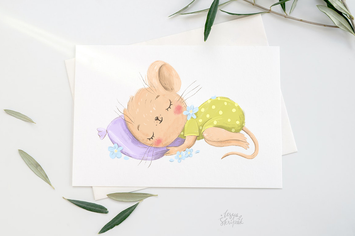 Cute animals. Mouse clipart, an Animal Illustration by Lesya Skripak (Photo 5 of 6)