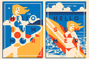 8 Summer Posters & Badges #2, a Decorative Illustration by Alexander Baidin (Thumbnail 2 of 6)
