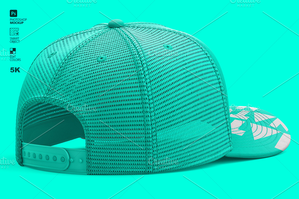 Trucker Hat Mockup – Back View PSD, a Hat Mockup by LESZ Design (Photo 9 of 10)