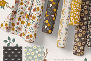 Floral Bundle pattern&clipart 4 in 1, a Background Graphic by Cozy pattern shop (Thumbnail 8 of 10)
