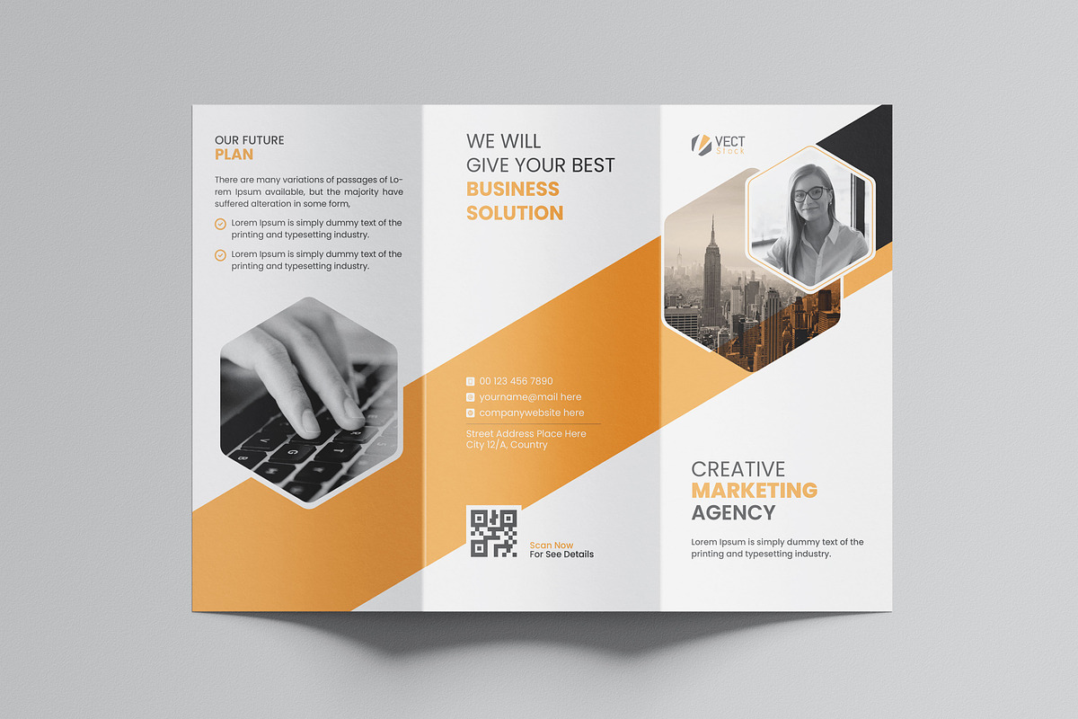 Creative Trifold Brochure Design, a Brochure Template by VectStock (Photo 2 of 3)