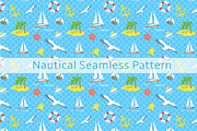 Flat Nautical Icons and Pattern, an Icon by Vectorikart (Thumbnail 2 of 2)