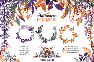 Halloween Wreath & Leaf Set