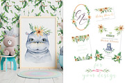 Cute Hippo & Friends Safari Animals, an Animal Illustration by Ann Art Houze (Thumbnail 3 of 15)