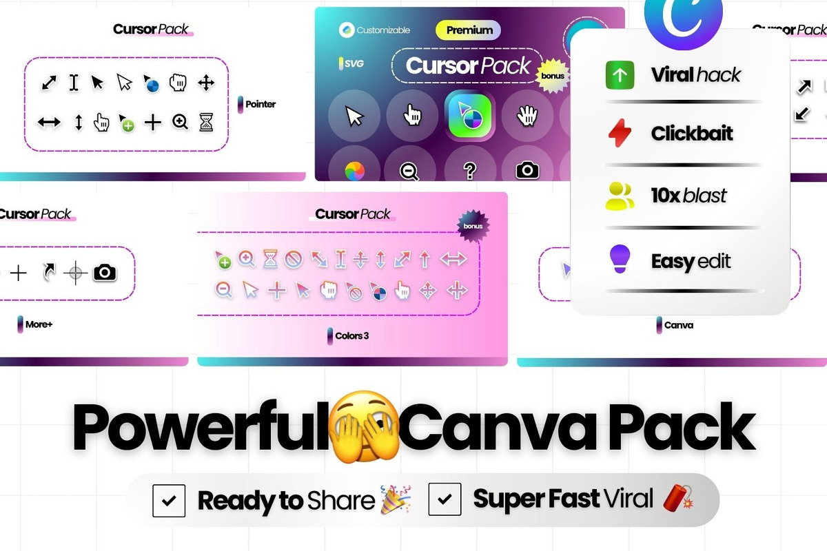 Cursor Pack Canva Templates, a Social Media Template by Virall (Photo 3 of 10)