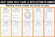 2027 ADHD Self-Care & Reflection Pla, a Stationery Template by Designmela01 (Thumbnail 2 of 6)