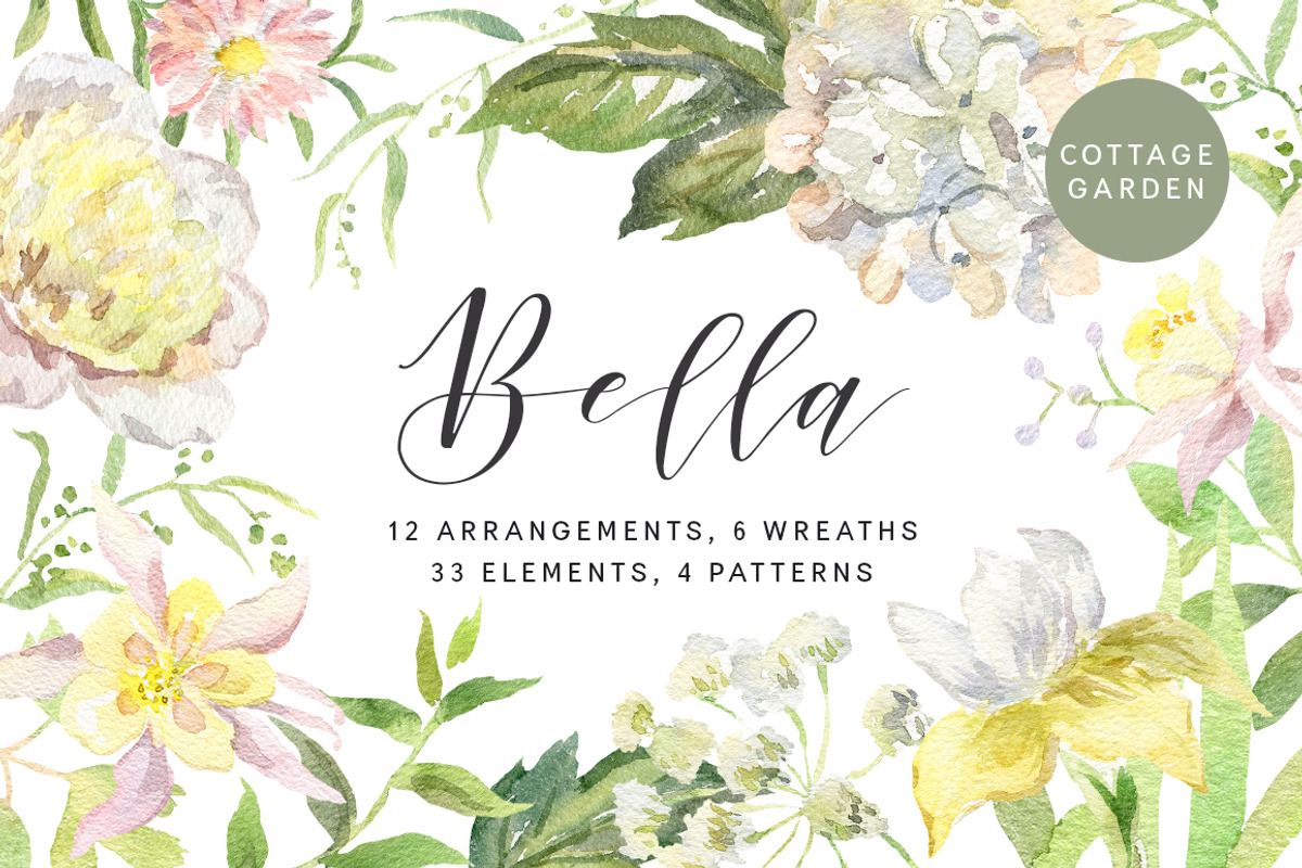 Bella. Watercolor floral collection, an Illustration by OJardin (Photo 1 of 6)