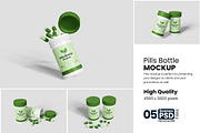 Pills Bottle Mockup For Branding, an Advertising Mockup by bimockup (Thumbnail 1 of 6)