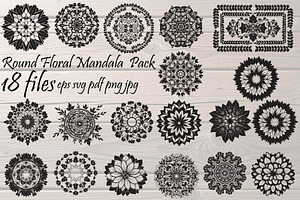Round Floral Mandala Bundle, a Decorative Illustration by Designer_Momina