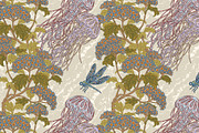 Jellyfish&Hydrangea Botanical Garden, a Pattern Graphic by NayaChu (Thumbnail 3 of 9)
