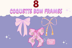 Coquette Bow Canva Frames Template, a Design Template by GraphiCarola