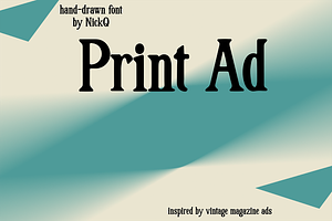 Print Ad Hand Drawn Font