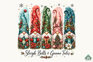 Christmas Gnome Hat Collection PNG, a Seasonal Illustration by Craft Nest
