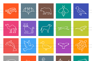 60 Animals &Insects Multicolor Icons