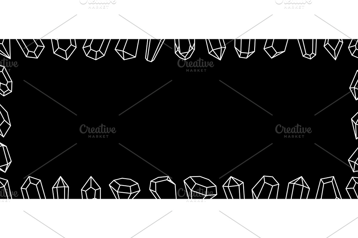 Mystical crystals banner. Magic gem, an Object Illustration by GraphiShop