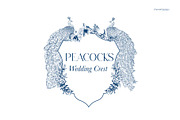 Peacocks Wedding Crest, a Decorative Illustration by Encre Studio (Thumbnail 1 of 5)