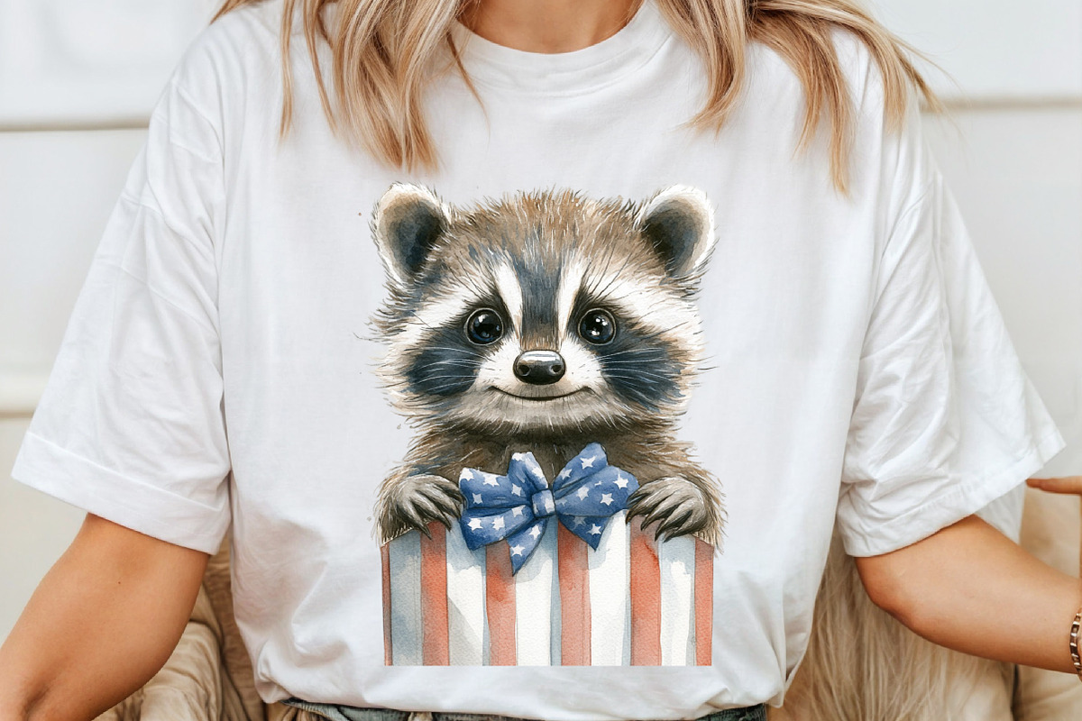 Cute Patriotic Raccoon PNG, an Illustration by SinaCreation (Photo 7 of 10)