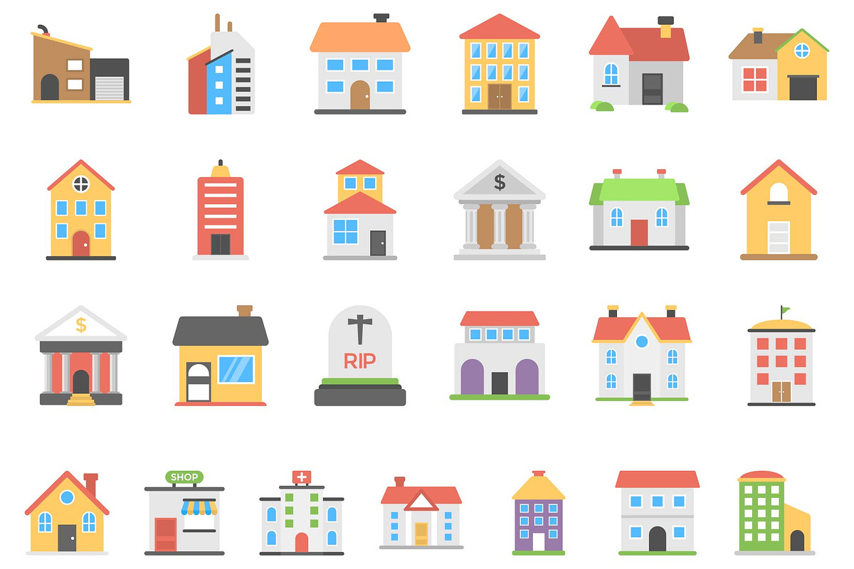 Versatile Buildings Icon Pack., an Icon by Vector Portal (Photo 2 of 6)
