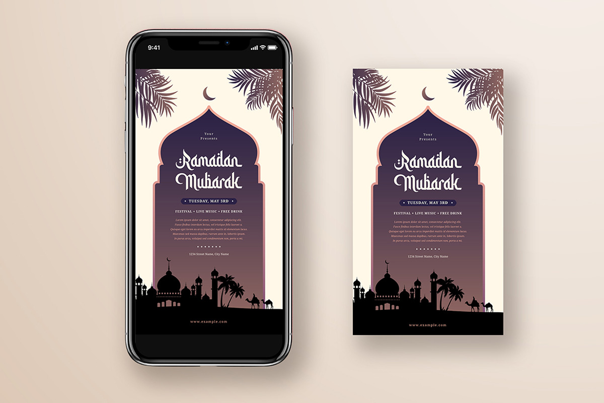 Eid Mubarak Flyer + Social Media, a Flyer Template by Esui Studio (Photo 3 of 5)