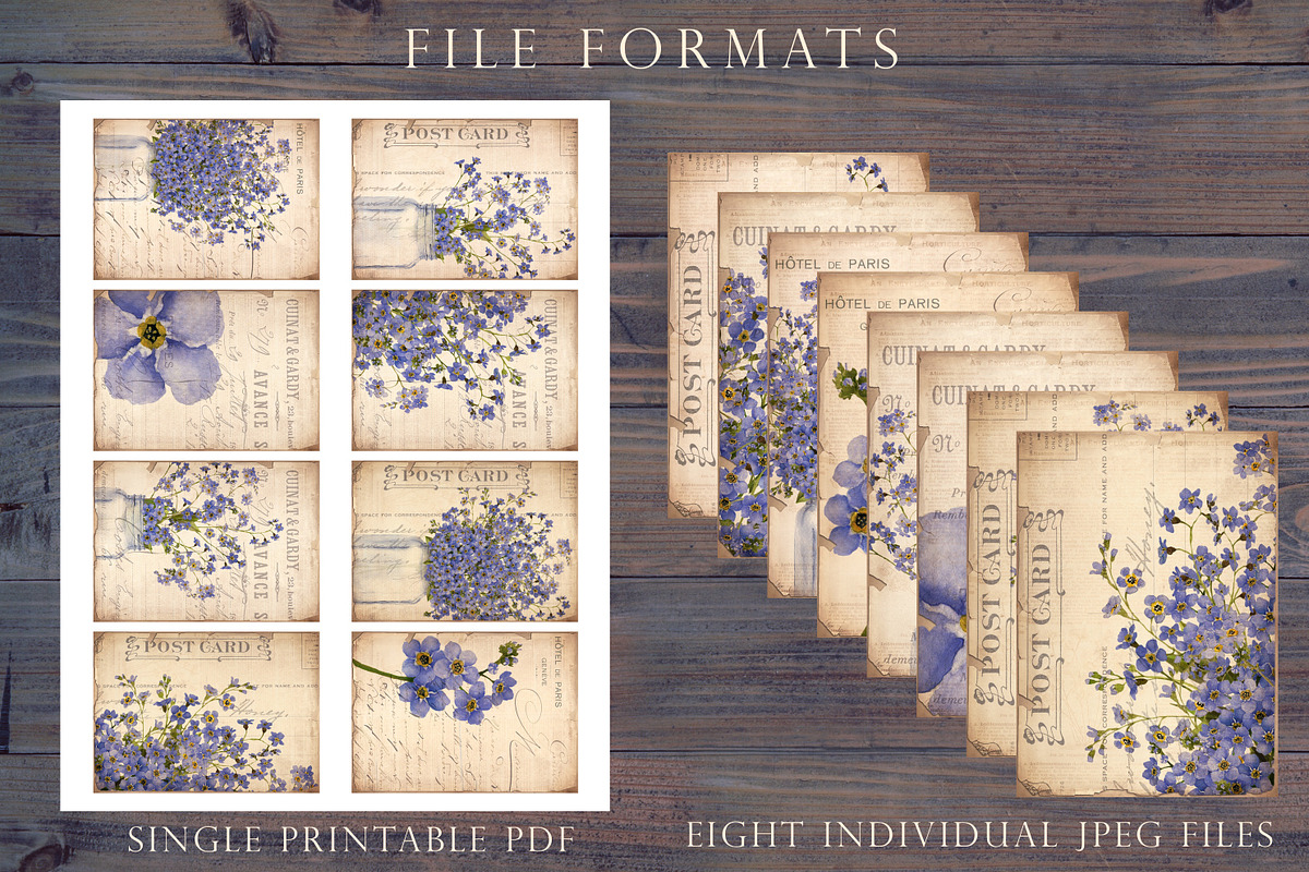Floral vintage artist trading cards, an Object Graphic by Paper Farms (Photo 2 of 2)
