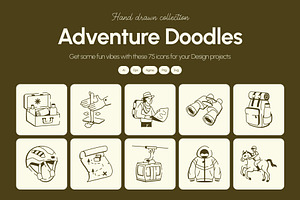 Adventure Drawing Art Set, an Outline Icon by Vectors Market