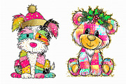 Funny Glitter Animal Clipart, an Illustration by Libby Wishes (Thumbnail 5 of 7)